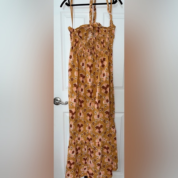 AERIE Brown and Pink Aztec Print Halter Maxi Dress XL NWT - Picture 7 of 8